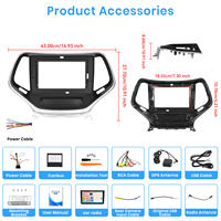 Autoradio Android Podofo 10'' 4+64G avec Carplay et Android Auto pour JEEP Cherokee Sport 2015, DSP, GPS, personnalisation