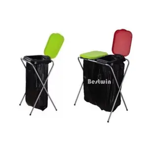 Foldable Recycling Collection Rubbish Trash Can Garbage Bin Plastic Waste Bag Holder for Outdoor