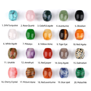 Perle a barilotto in <span class=keywords><strong>agata</strong></span> <span class=keywords><strong>e</strong></span> <span class=keywords><strong>giada</strong></span> di cristallo naturale, perle con foro grande 16x18mm, diametro foro 5mm, accessori per gioielli - Product Image 2