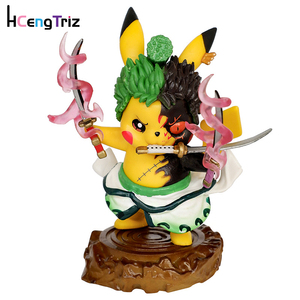 Ingrosso 11cm Pikachu Cos Zoro Anime personaggio dei cartoni animati giocattoli Pokemoned Action <span class=keywords><strong>Figure</strong></span> statua scatola decorazione modello - Product Image 6