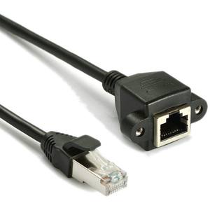 สายอีเธอร์เน็ต TOXU ทองแดงแท้ RJ45 Cat1 8P8C ตัวผู้-ตัวเมีย แบบติดตั้งบนแผง สีดำ จากโรงงาน - Product Image 4