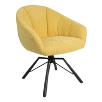 Fauteuil pivotant d'appoint moderne en velours, durable et écologique, avec pieds en métal, idéal pour chambre, salon ou hôtel (vente en gros)