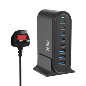 Station de charge multiport 8 ports 268W Super Rapide 5C3A pour Ordinateur Portable/<span class=keywords><strong>Apple</strong></span>/iPhone 17/16/Android/Type <span class=keywords><strong>C</strong></span> PD 100W Adaptateur Secteur - Product Image 3