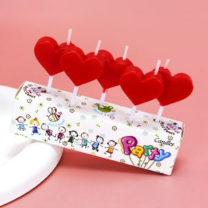 เทียนรูปหัวใจ 5 ชิ้น ขายส่ง เทียนหลากสีสำหรับเค้ก งานปาร์ตี้เด็ก ตกแต่งคริสต์มาส วันวาเลนไทน์ วันเกิด เทียนโรแมนติก - Product Image 1