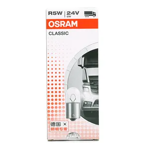 Osram-bombilla halógena BA15S, 5627 R5W, 24V, 5W, luz trasera, hecha en Tailandia