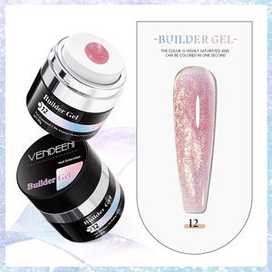 Gel de modelage pour nail art Mason, 12 couleurs nacrées, non toxique, longue durée, paillettes françaises, séchage LED, en flacon - Product Image 6