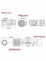 Conector de Alimentación y Señal Industrial de Aviación LP20 Impermeable IP67, Macho y Hembra, de 2, 3, 4, 5 y 12 Núcleos, para Pantallas LED Exteriores