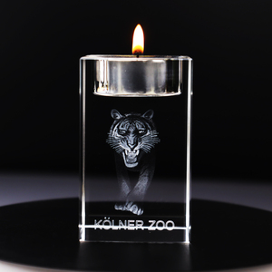 Portacandele a luce da tè in cristallo centrotavola votiva per candelabri 3D con incisione Laser per natale - Product Image 6
