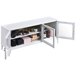 Meuble TV avec grand espace de rangement, 1 étagère, support TV en métal pour salon, chambre à coucher, pour téléviseurs - Product Image 5
