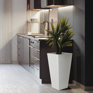 <span class=keywords><strong>Vasi</strong></span> di <span class=keywords><strong>fiori</strong></span> in plastica 2 pezzi fioriera quadrata con struttura opaca bianca per Patio sul portico anteriore - Product Image 4