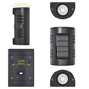 Lámpara solar de pared para exploración forestal, luz LED impermeable de 2,4 pulgadas para exteriores, iluminación ascendente y descendente para decoración de patio - Product Image 1