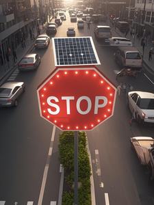 لافتة إيقاف مرورية <span class=keywords><strong>LED</strong></span> تعمل بالطاقة الشمسية عالية الجودة من كادسولار شنزن مع إضاءة لمدة 200 ساعة - Product Image 6