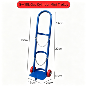 1. Chariot robuste en acier pour bouteille de gaz simple avec chaîne de sécurité et roues pneumatiques pour le soudage - Product Image 2