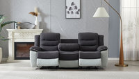 Ensemble de canapés inclinables électriques manuels au design Chesterfield moderne avec télécommande pour salon, 3 pièces, en tissu flanelle, avec rangement