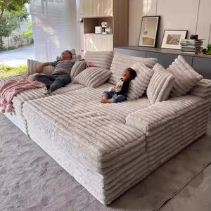 Cama de concubina de tela de terciopelo grande de Italia, sofá seccional lavable desmontado de fila recta profunda para uso doméstico en Hotel/Villa - Product Image 3