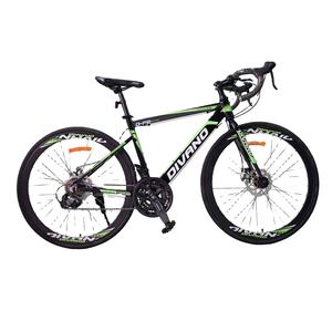 Divano 700C 21 vitesses vélo de route qualité garantie en alliage d'aluminium en noir et vert avec fourche en acier et frein à disque - Product Image 1