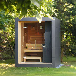 Factory Custom Sold <strong>Sauna</strong> <strong>Dome</strong> Luxury 4-6 Person Cubic Solid Indoor <strong>Sauna</strong> with Shower Modern Design Includes Stove Heating - Product Image 4