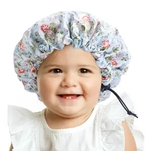Lot de 3 bonnets de nuit en satin pour enfants, bonnets de nuit réglables  en soie douce à fleurs pour cheveux naturels, adolescents, tout-petits,  enfants, bébés, réversibles pour lit double