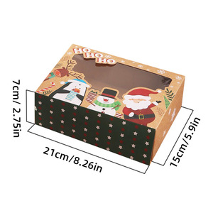 Boîte à donuts et cupcakes de Noël pour dropshipping Shopify avec fenêtre transparente, emballage de pâtisserie réutilisable et refermable - Product Image 2