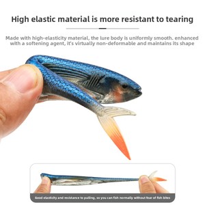 Señuelo de pesca de plástico blando de PVC con cola de arpón 3D de 12.3cm y 9g, o 11.5cm y 10g, simulación de pez suave para lubina y atún. - Product Image 5