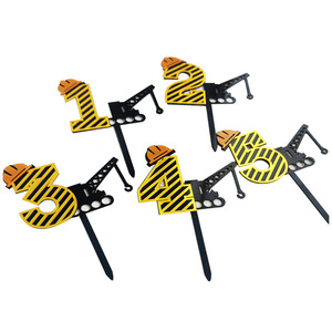 ตัวเลขอะคริลิคตกแต่งเค้กธีมงานก่อสร้าง 1-5 สำหรับงานวันเกิดเด็กผู้ชาย  ตกแต่งหน้าเค้กด้วยน้ำผึ้งและความหวาน - Product Image 5