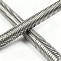Tige filetée métrique en acier inoxydable A2 304 DIN975, finition brillante, résistante à la corrosion, entièrement filetée