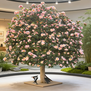 Árbol de Camelia Artificial de Alta Simulación, Flores de Seda Multicolores, Planta Artificial para Decoración de Sala de Estar, Cafetería, Tienda - Product Image 5