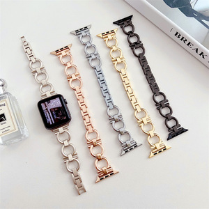 <span class=keywords><strong>Bracelet</strong></span> de chaîne en métal pour filles cool de mode de luxe pour <span class=keywords><strong>Apple</strong></span> <span class=keywords><strong>Watch</strong></span> Series 10 9 8 7 6 SE <span class=keywords><strong>5</strong></span> 3 45/44/42/41mm <span class=keywords><strong>Bracelet</strong></span> rond de mode 46mm - Product Image 3