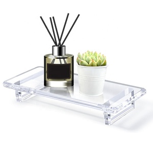 Bandeja de acrílico transparente con asa para postres, organizador de acrílico, caja de almacenamiento, venta al por mayor OEM ODM con logotipo personalizado - Product Image 1