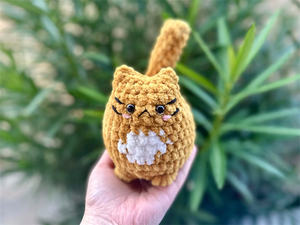 Animales <span class=keywords><strong>de</strong></span> Peluche Tejidos a Crochet para Bebés, Gato <span class=keywords><strong>de</strong></span> Peluche Suave y Regordete, <span class=keywords><strong>Juguete</strong></span> <span class=keywords><strong>de</strong></span> Gato Tejido con Hilo <span class=keywords><strong>de</strong></span> Chenilla - Product Image 4