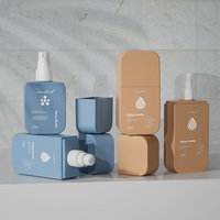 Flacon pompe à lotion en plastique PE carré plat rechargeable de 100 ml et 150 ml, flacon vaporisateur pour brume corporelle