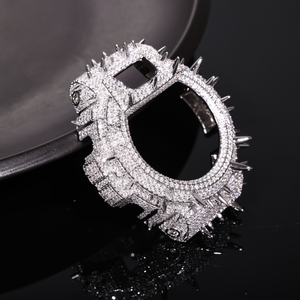 Pièces de <span class=keywords><strong>lunette</strong></span> de montre en argent sterling 925 étanche, testées au diamant, avec moissanite, style épines, VVS, serties de pierres, pour DW6900 - Product Image 3
