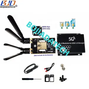 Connecteur USB 3.0 NGFF M.2 Key-B Adaptateur sans fil Un emplacement pour carte SIM 4 antennes Ventilateur Boîtier métallique pour Module Modem GSM 5G 4G