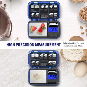 इलेक्ट्रॉनिक डिजिटल बैलेंस 200 जी 0.01 जी पोर्टेबल बैटरी संचालित स्टेनलेस स्टील + एब्स गहने स्केल नए हीरा वजन पैमाने - Product Image 5