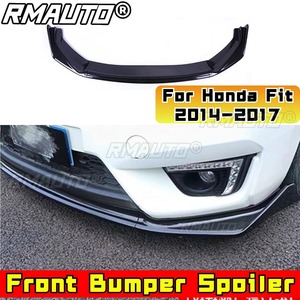 ลิ้นกันชนหน้ารถยนต์ สีดำเงา สำหรับ Honda Fit ปี 2014-2017 ชุดแต่งกันชนหน้า อุปกรณ์ป้องกันกันชน ชุดแต่งรถยนต์ - Product Image 3