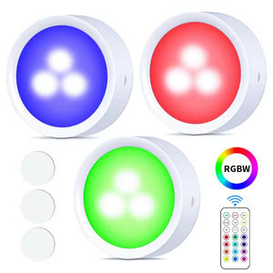 Nouvelle mini veilleuse LED multicolore à télécommande, piles AAA, pour armoire et chambre à coucher - Product Image 1