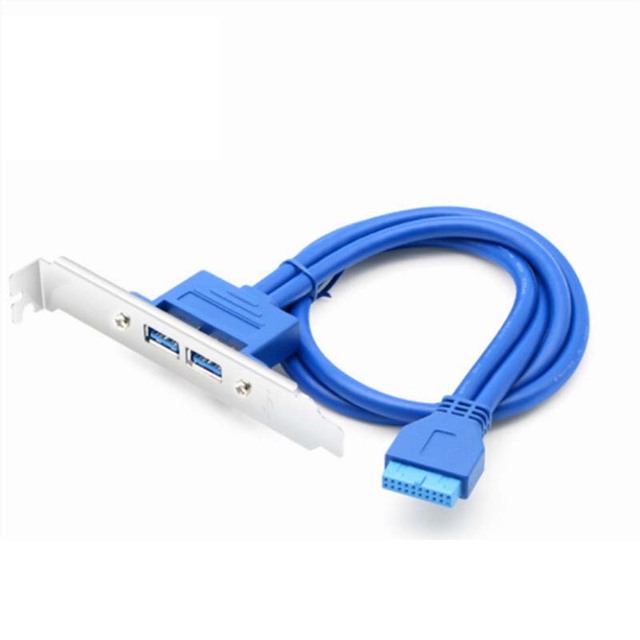 Cantell High Quality Custom Panel Mount USB 3.0 Female Back Panel to Motherboard 20Pin Header Cable with PCI Slot Plate Bracket
