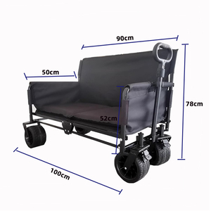 Chariot <span class=keywords><strong>utilitaire</strong></span> de grande capacité Chariot de camping pliant Chariot de camping Randonnée Transport Accessoires de camping Robuste et durable - Product Image 3