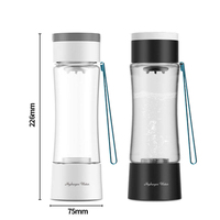 Bouteille d'eau hydrogénée de qualité alimentaire en PC Tritan, générateur SPE PEM 430 ml, portable, rechargeable avec fonction de lavage à l'envers, USB Type-C