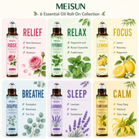 Set Minyak Esensial Aromaterapi Premium OEM 6x10ml, Campuran Botani Alami Murni untuk Diffuser, Spa, Pijat, Perawatan Tubuh