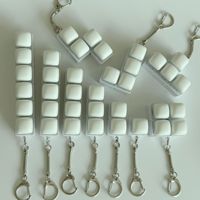 Jouets anti-stress et de décompression : Testeur de commutateurs 1/2/3/4/5/6/9 trous, Keycaps 'Steamed Bun' blancs, Porte-clés transparent/blanc