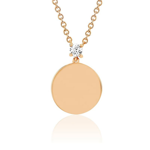 Collana con Ciondolo Rotondo Personalizzabile in Acciaio Inossidabile Placcato Oro 18K con Zirconi, Gioiello Minimalista, Regalo di Natale - Product Image 3