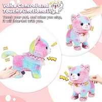 Peluche électronique interactive super douce pour la marche Robot qui aboie laisse de chat éclairage LED charge USB animal en peluche créatif