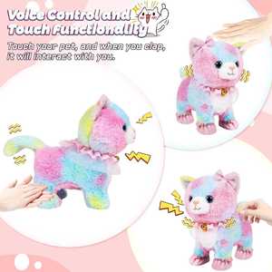 Peluche électronique interactive super douce pour la <span class=keywords><strong>marche</strong></span> Robot qui aboie laisse <span class=keywords><strong>de</strong></span> chat éclairage LED charge USB animal en peluche créatif - Product Image 4