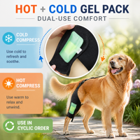 Attelle pour genou de chien FD603 avec compresse chaude et froide réutilisable pour la récupération et le soulagement de la douleur des articulations des pattes arrière des chiens