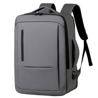 Tas Ransel Laptop Unisex Mewah Tahan Air 15.6-18 Inch USB Portabel Kapasitas Besar Dapat Diperluas Bahan Nylon untuk Perjalanan