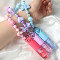 Gloss à lèvres liquide 5g en gros, chaîne de perles, changement de couleur, transparent, lumineux, maquillage pour les lèvres, hydratant, gloss repulpant pour les lèvres