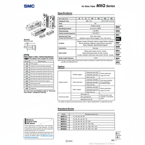 Table coulissante pneumatique SMC Pneumatics MXQ12-20ASBT pièces pneumatiques de haute qualité - Product Image 1