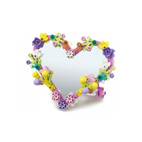 Kit de construction de miroir floral DIY, cadre photo 3D en forme de fleur, briques à assembler, jouet créatif pour bureau, décoration de maison pour filles, cadeau