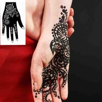 Autocollant de tatouage temporaire au henné personnalisé pochoir au henné pour la main